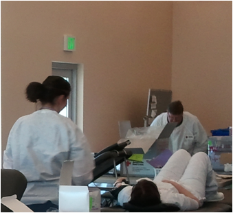 student nurses at their annual blood drive